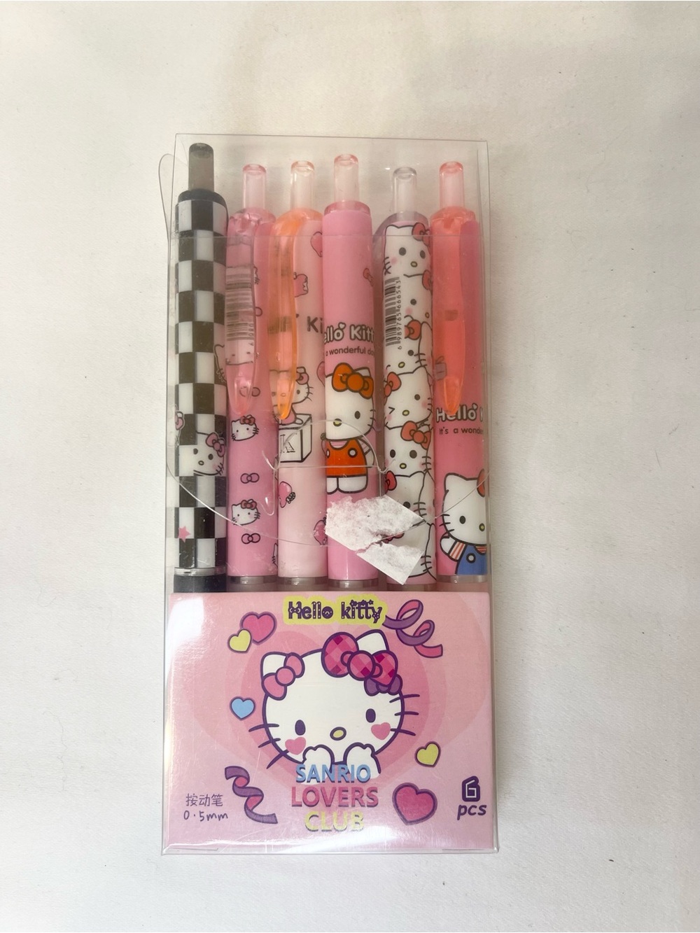 Hello Kitty Pink Orange Black Multi-Pack Gel Pens